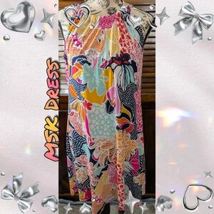 MSK Multi Color Floral Midi Tank Top Dress